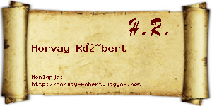 Horvay Róbert névjegykártya